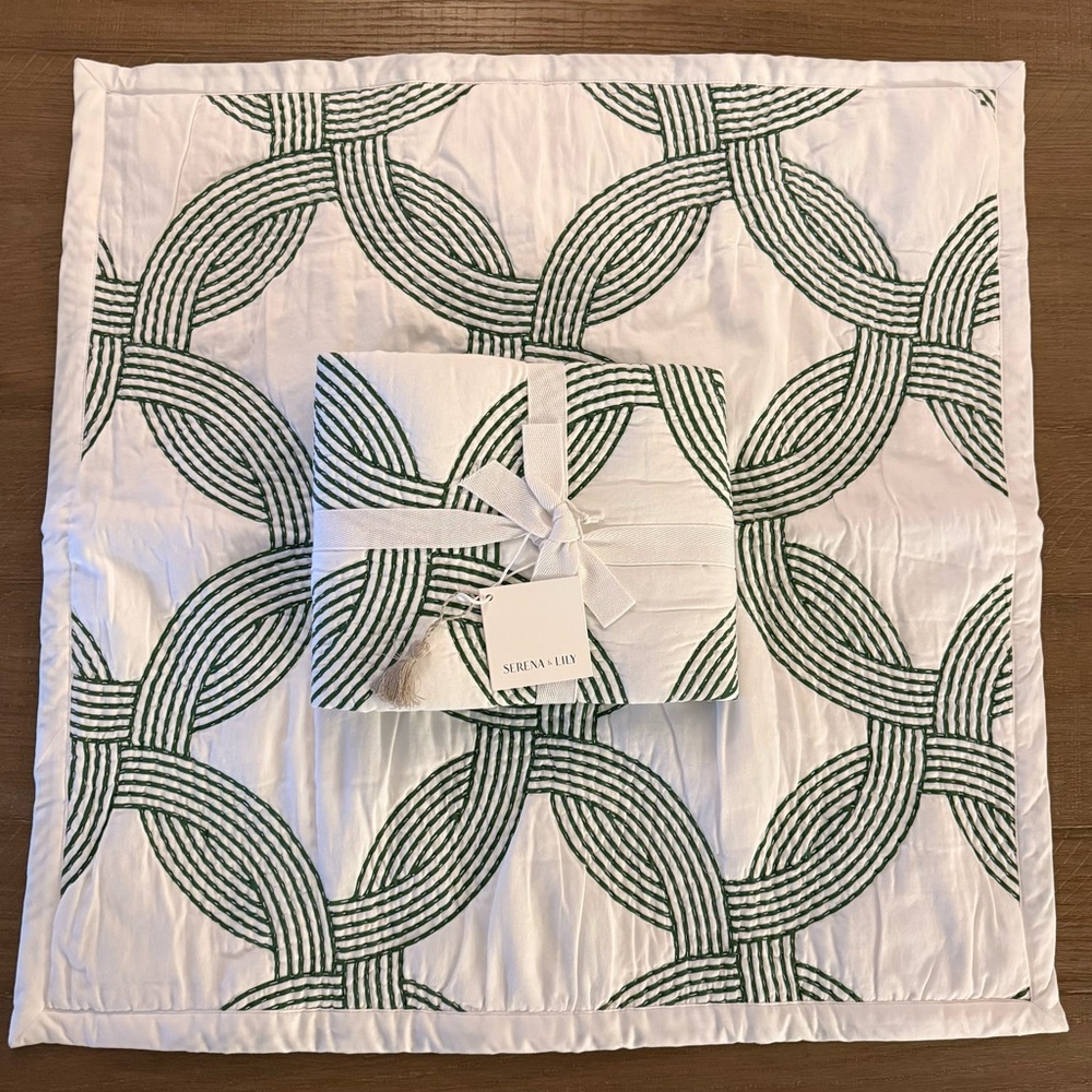 Serena and Lily Owens Quilt-Euro Sham in Moss (pair)